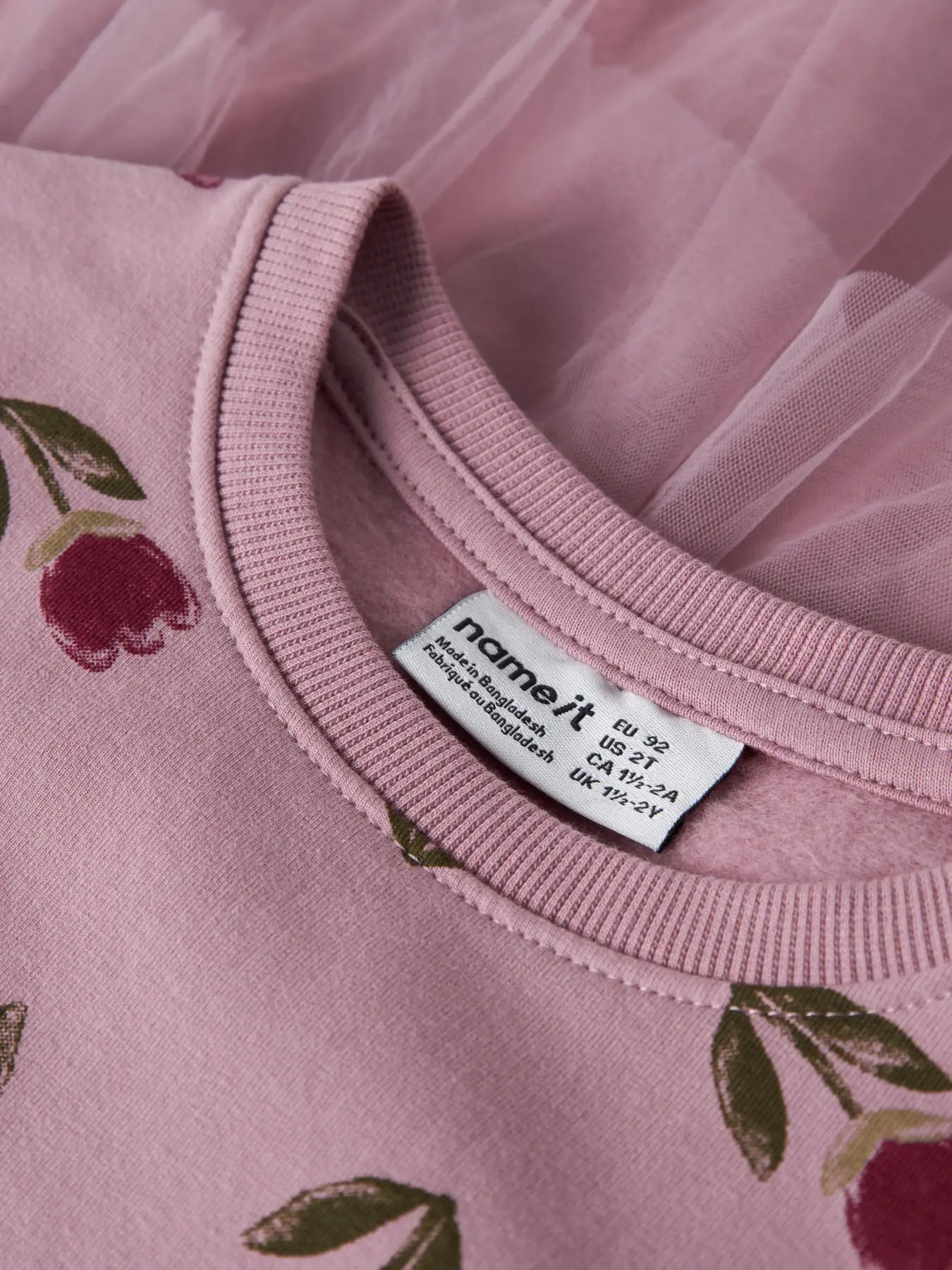 Name it Sweatkleid mit Tüll Blumen lilas