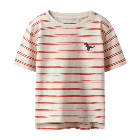 Name it T-Shirt Dino rost gestreift