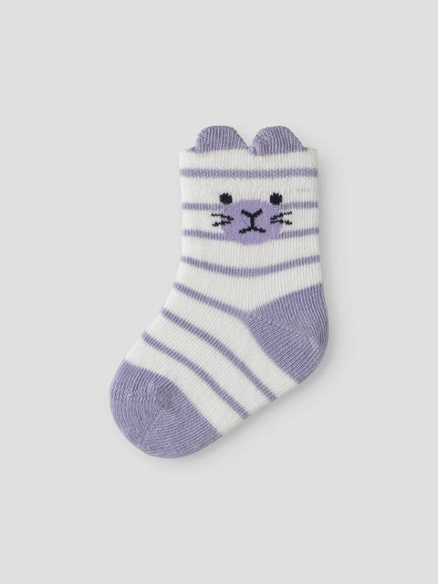 Name it Socken Kätzchen lavender gestreift