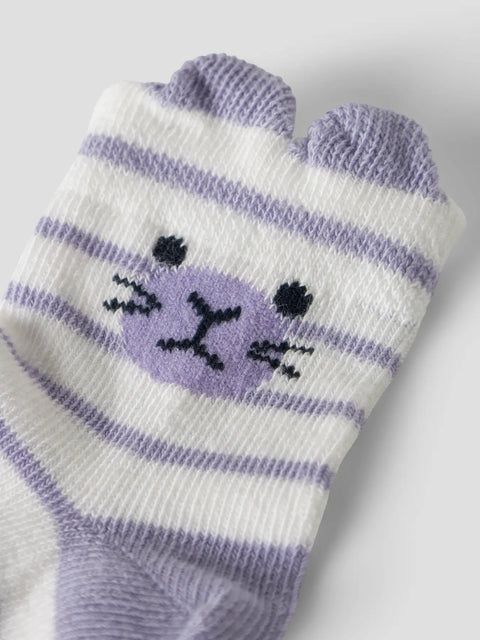 Name it Socken Kätzchen lavender gestreift