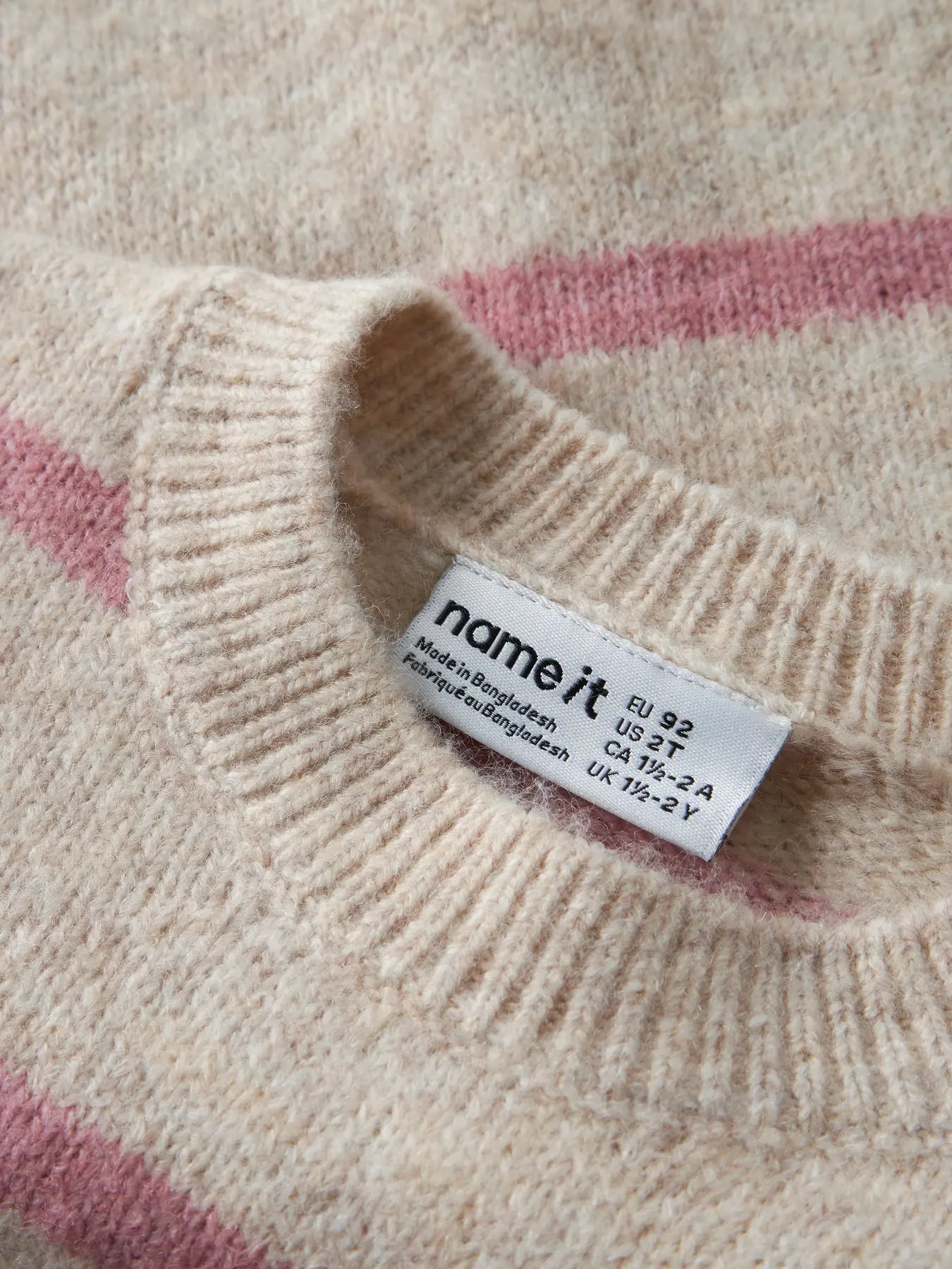 Name it Strickpullover Streifen beige/lilas