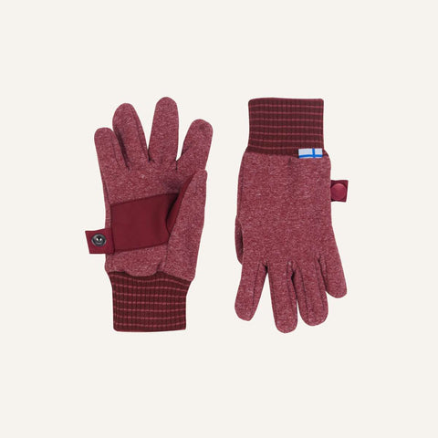 Finkid SORMIKAS KNIT Knitfleece Fingerlinge cranberry