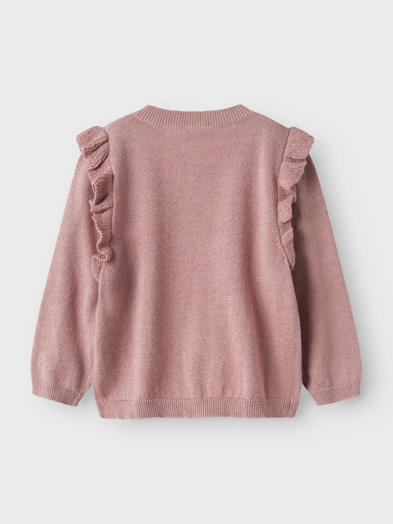 Name it Rüschen Glitzer Strickjacke mauve