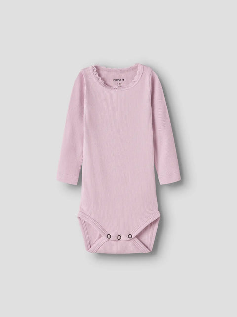 Name it Langarm Rib Body lilac