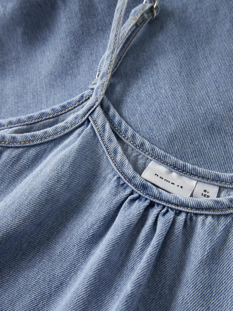 Name it Jeanskleid Blumen light blue