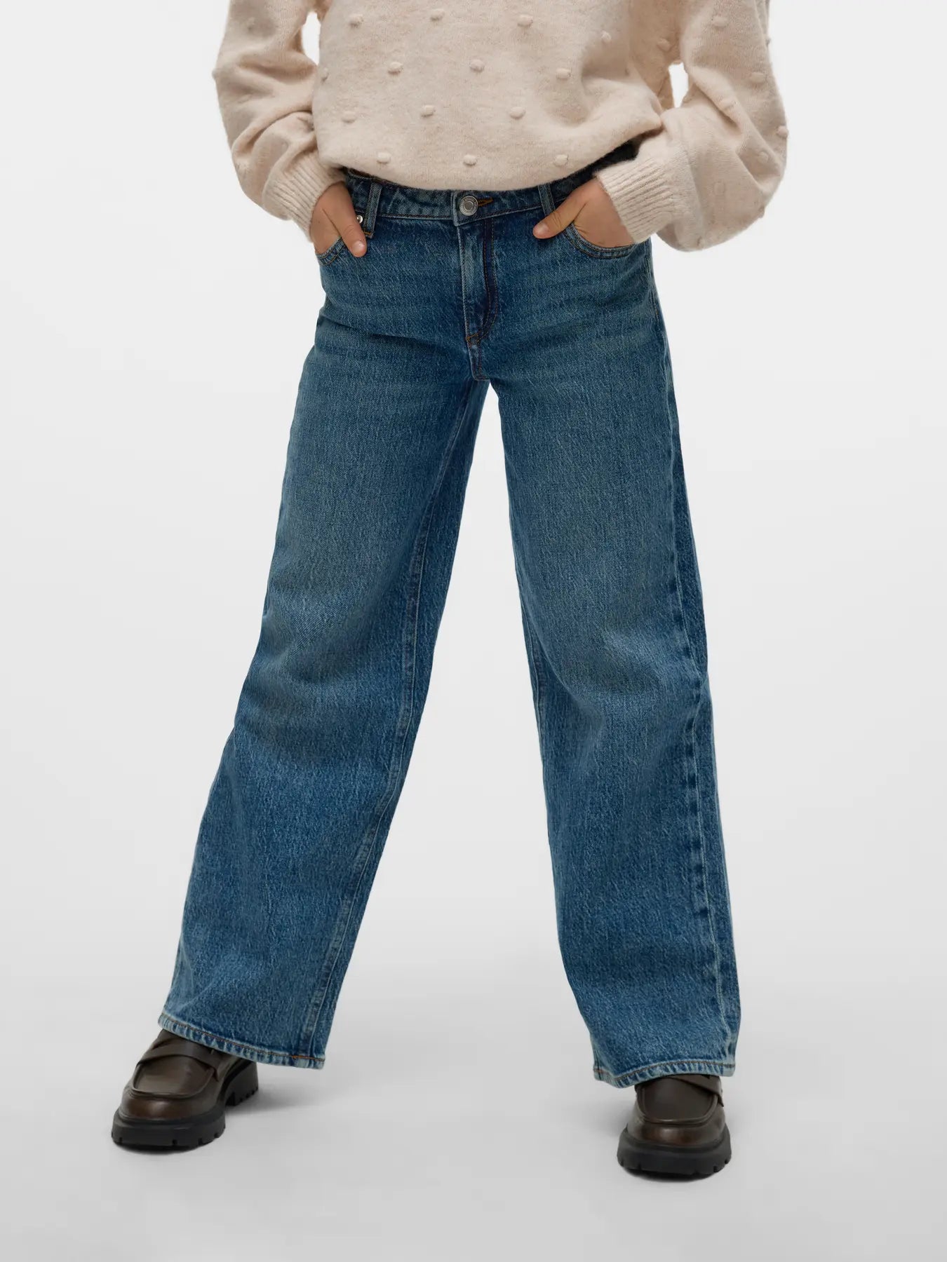 Vero Moda Girls Weite Jeans Medium Blue