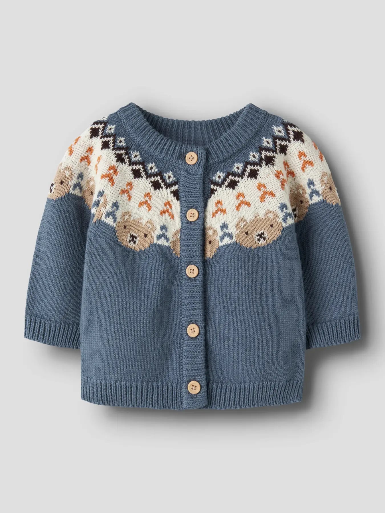 Name it Norweger Bärchen Strickjacke blue mirage