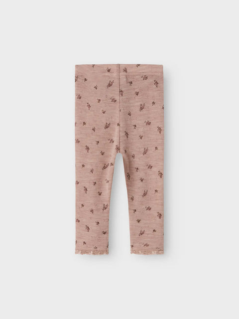 Name it Merino Leggings Kleine Blümchen shadow gray