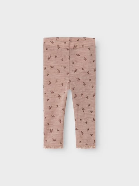 Name it Merino Leggings Kleine Blümchen shadow gray