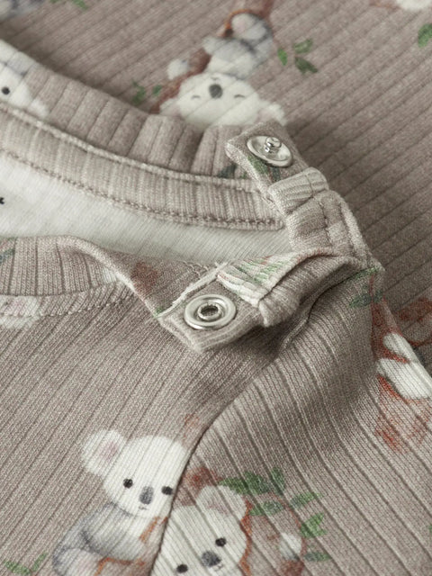 Name it Langarm Rib Body Koala vintage khaki