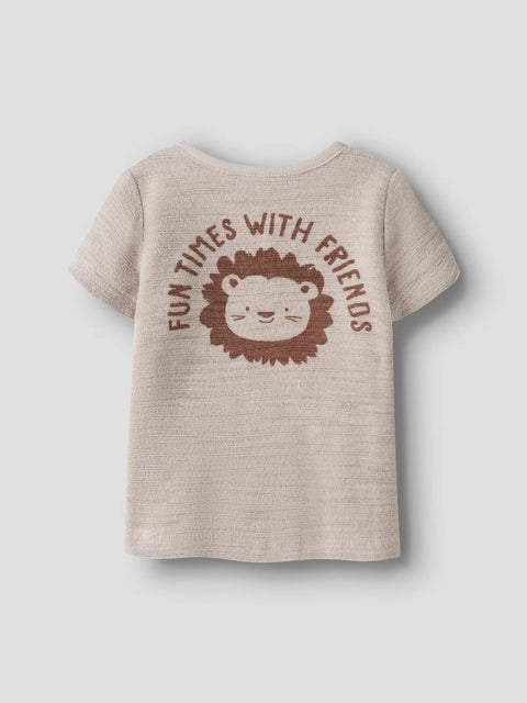 Name it Frottee-Strick T-Shirt Löwe chateau gray
