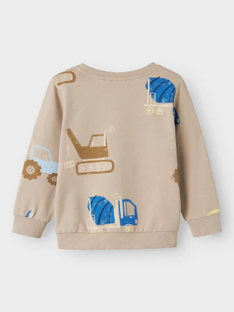 Name it Sweatshirt Baustelle hellbraun