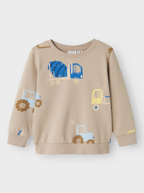 Name it Sweatshirt Baustelle hellbraun