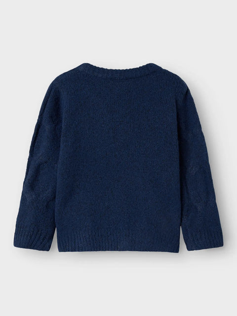 Name it Strickpullover Schleifen navy