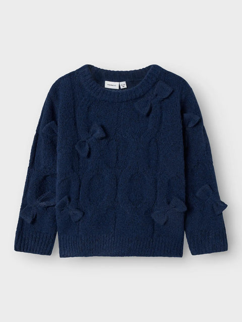 Name it Strickpullover Schleifen navy