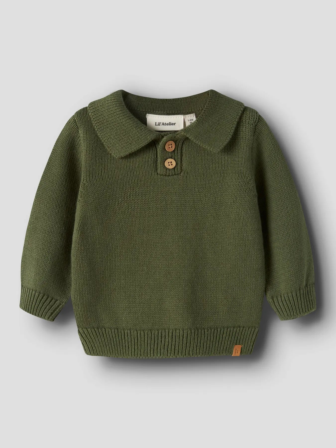 Lil' Atelier Polo Strickpullover cypress