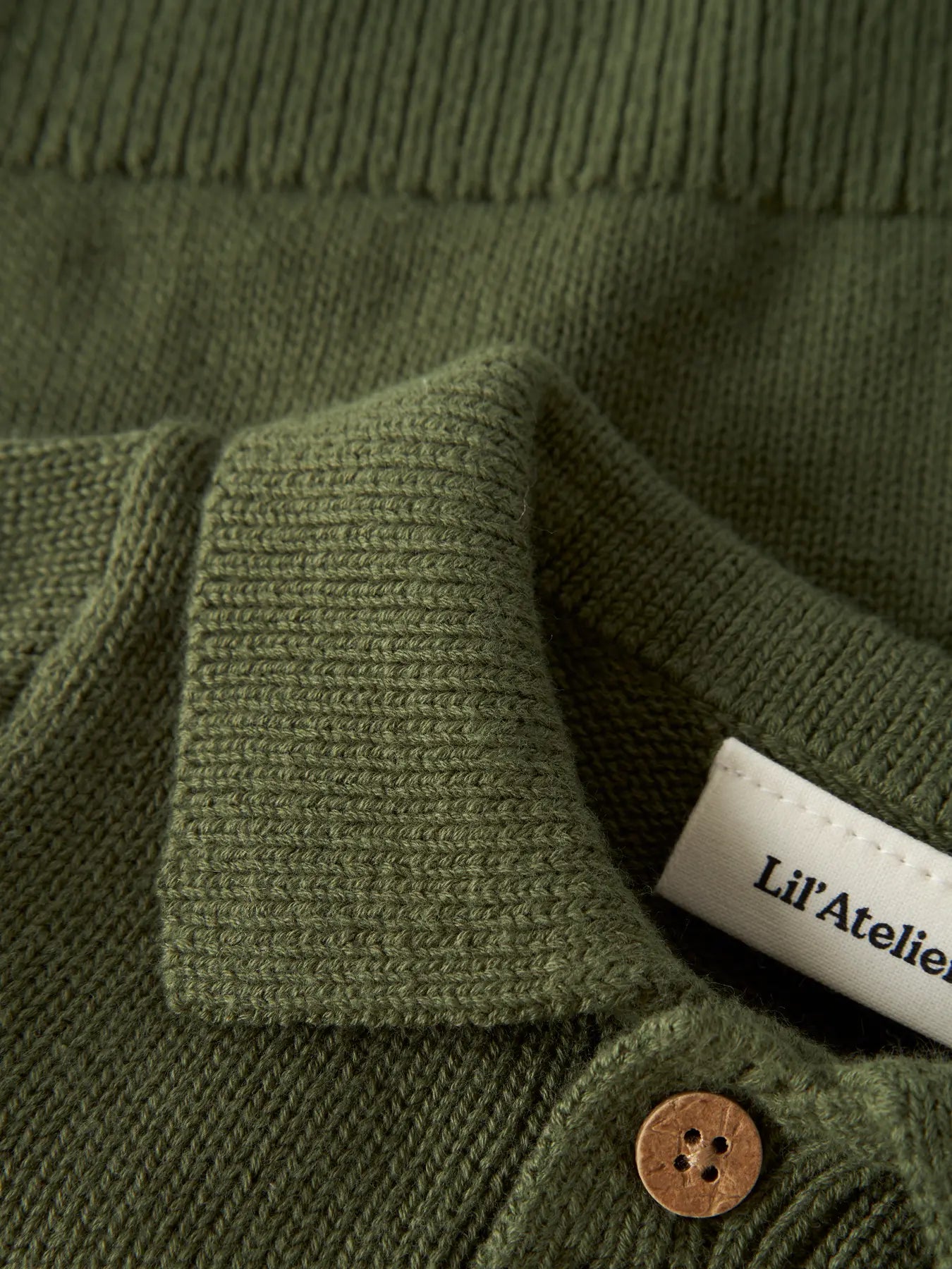 Lil' Atelier Polo Strickpullover cypress