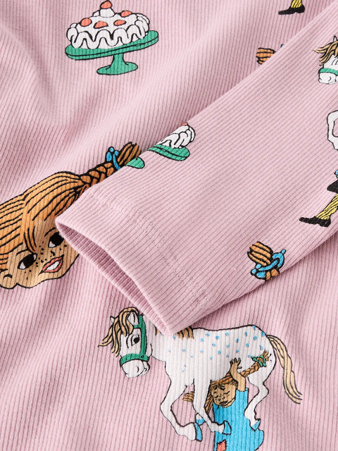 Name it Rib Langarmshirt Pippi Langstrumpf lilac