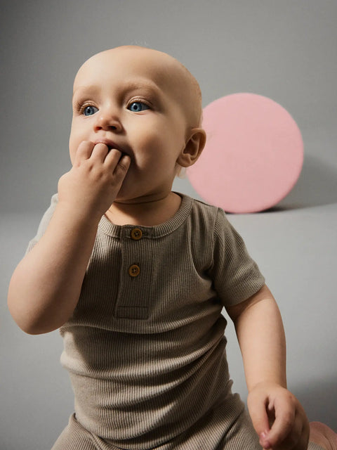 Name it kurzarm Rib Body beige