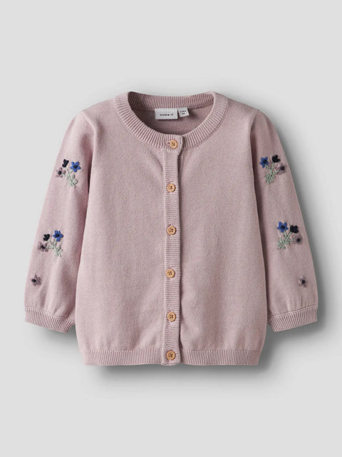 Name it Strickjacke Blümchen lilac