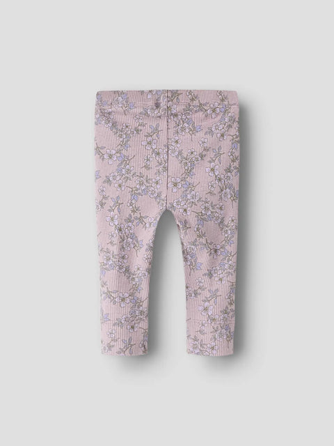 Name it Rib Leggings Blumen violett