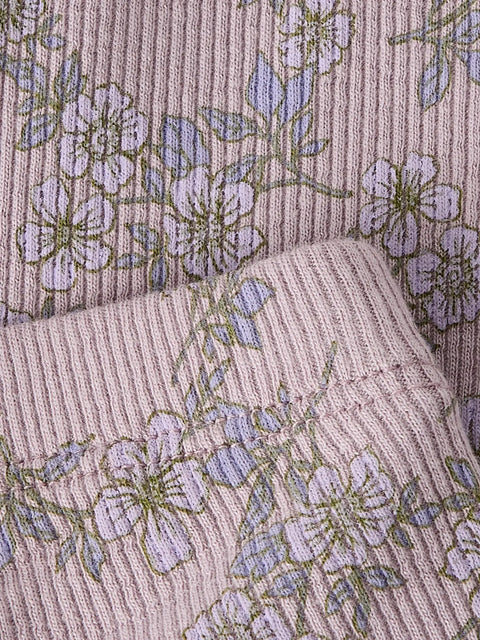 Name it Rib Leggings Blumen violett