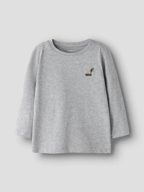 Name it Langarmshirt Bagger grau meliert