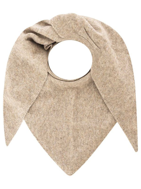 Zwillingsherz Dreieckstuch Wollmix Uni taupe