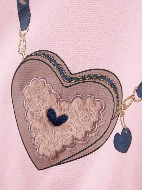 Name it Sweatshirt Herz Tasche zartrosa