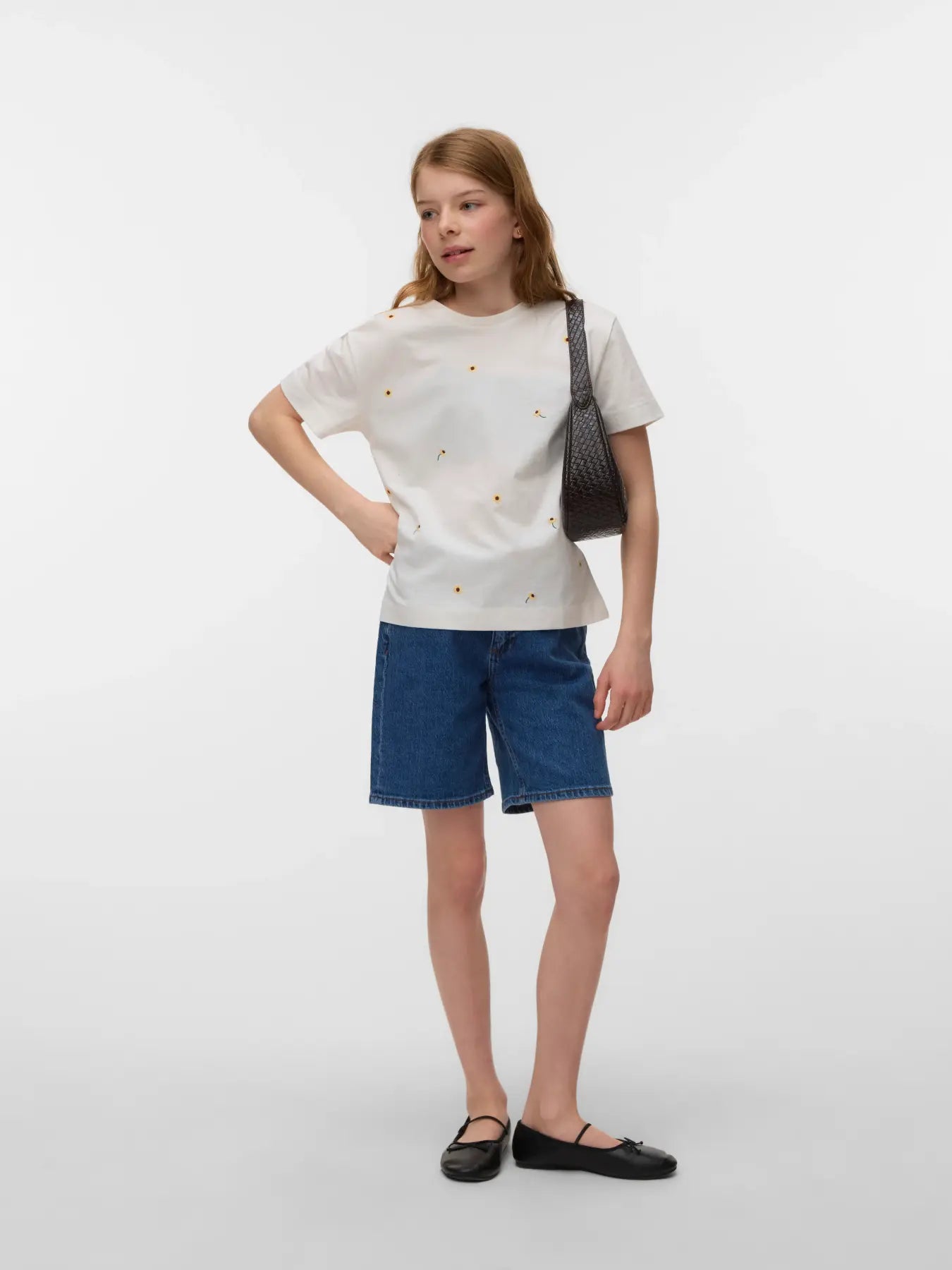 Vero Moda Girls T-Shirt Sonnenblumen weiß