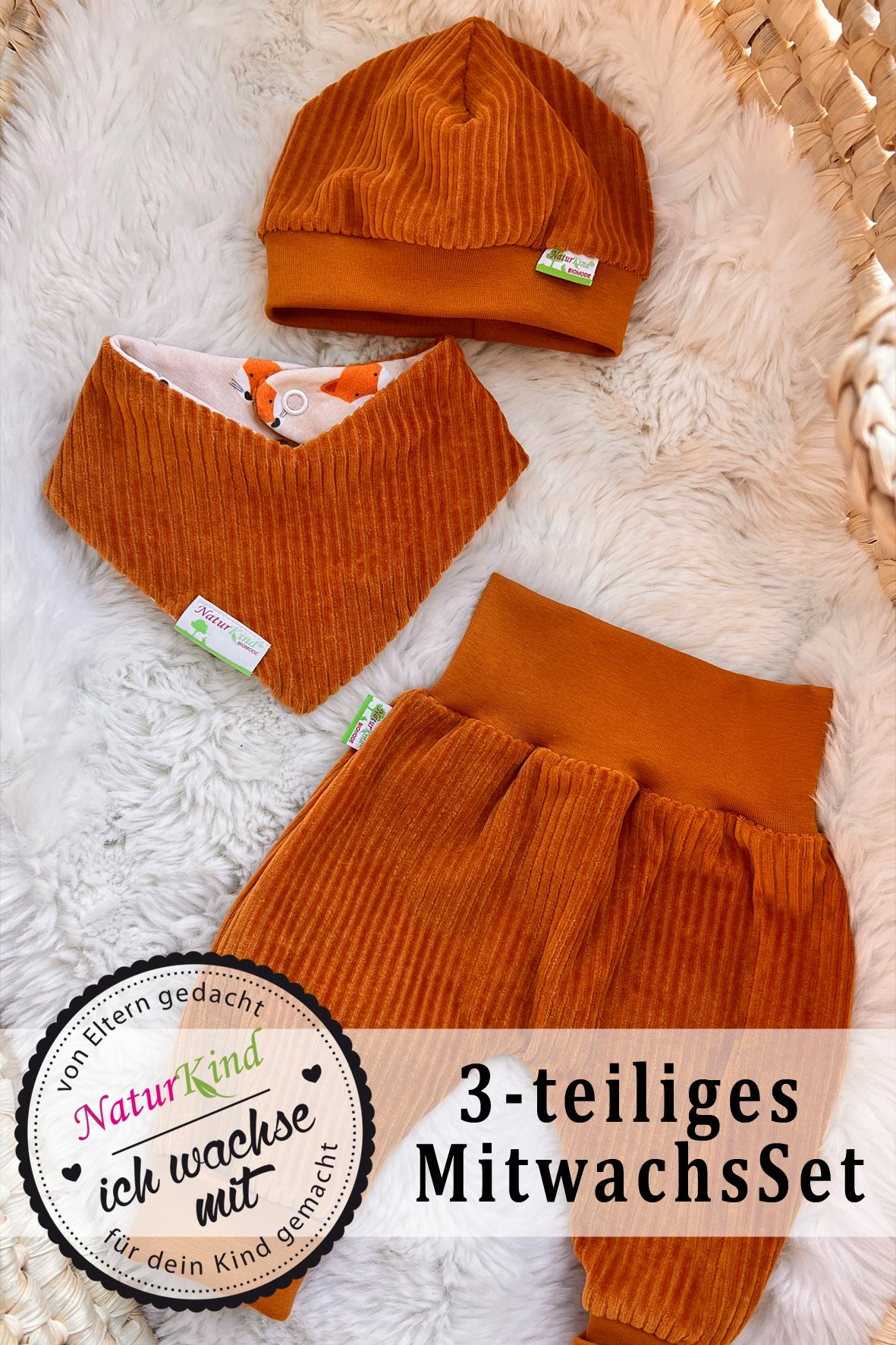 MitwachsSet für Babys - Cord Nicky senf