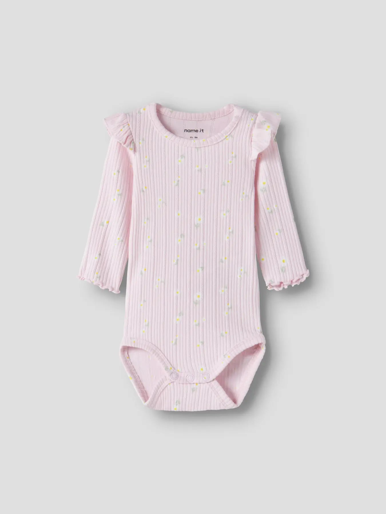 Name it Rüschen Rib Body Gänseblümchen zartrosa