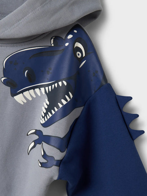 Name it Sweat Hoodie Dino blaugrau