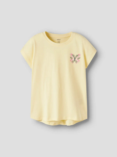 T-Shirt Schmetterling gelb