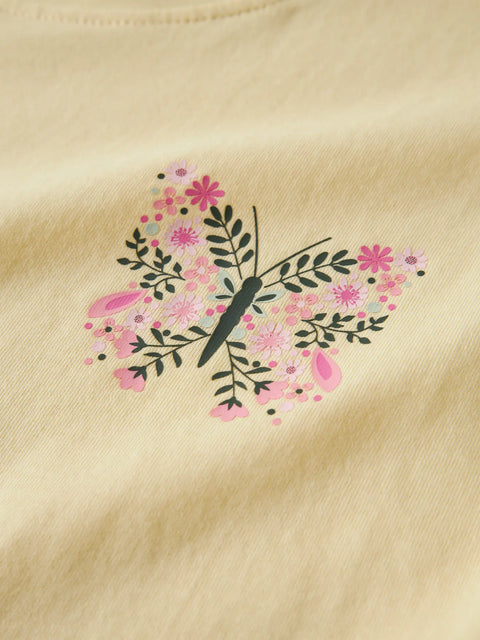 T-Shirt Schmetterling gelb