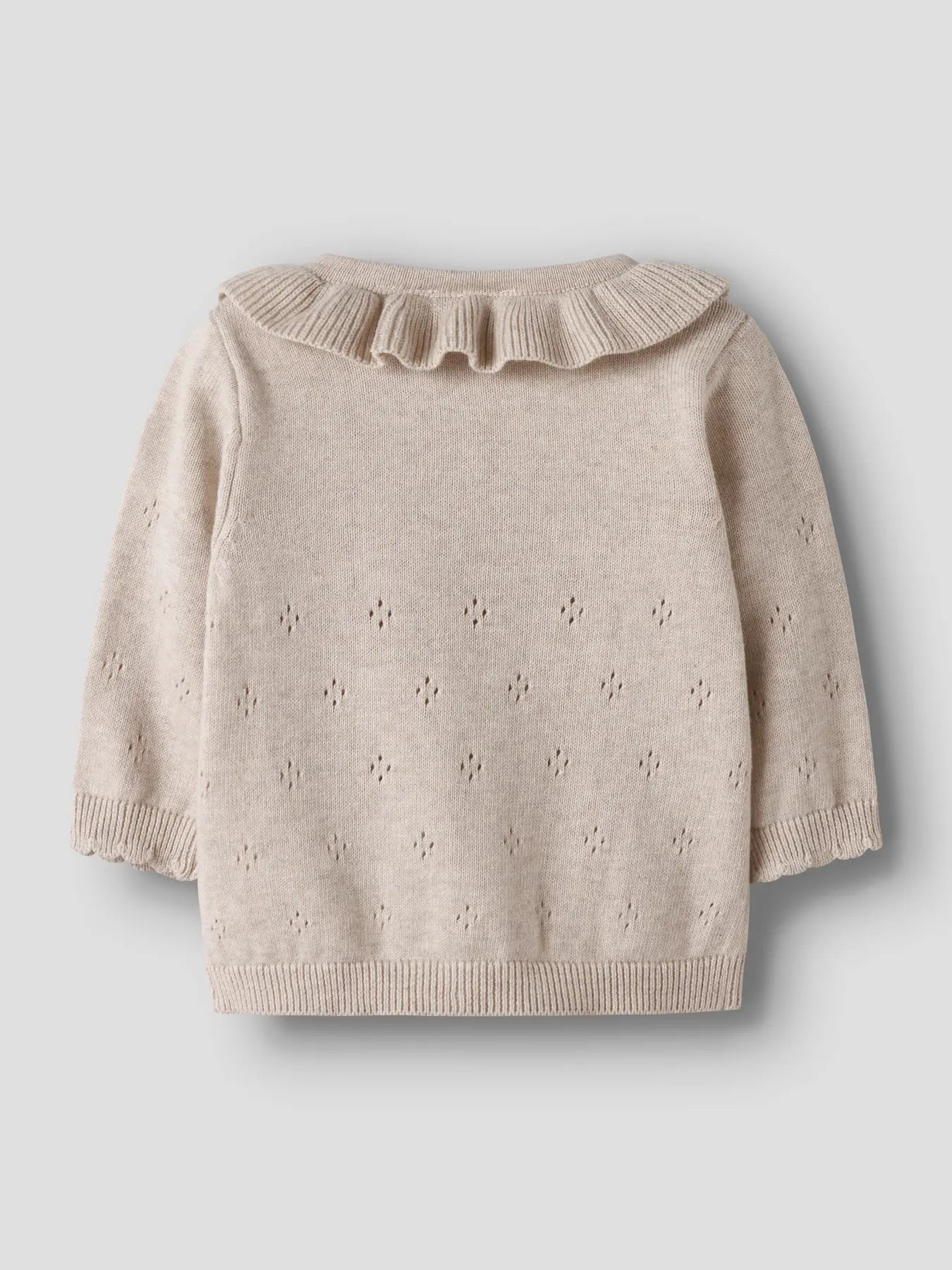 Name it Rüschen Strickjacke beige
