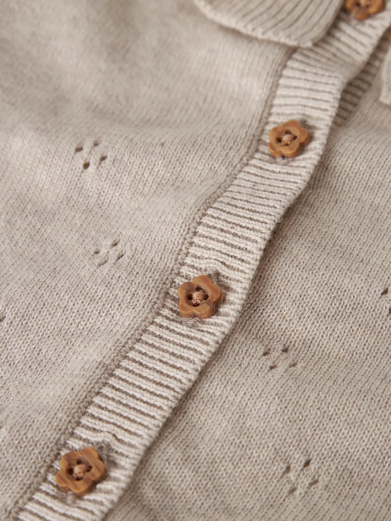 Name it Rüschen Strickjacke beige