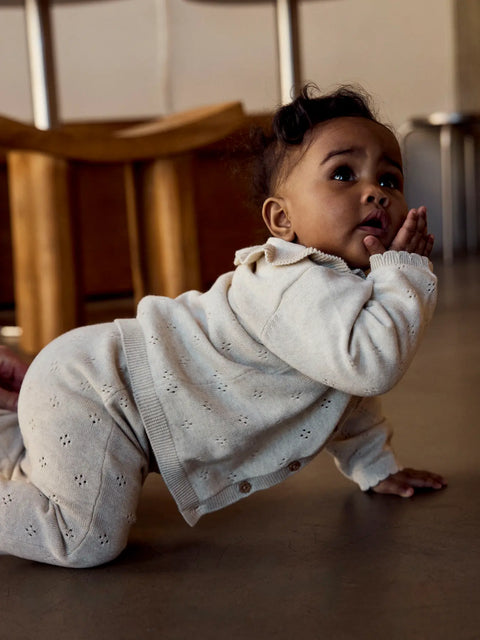 Name it Rüschen Strickjacke beige