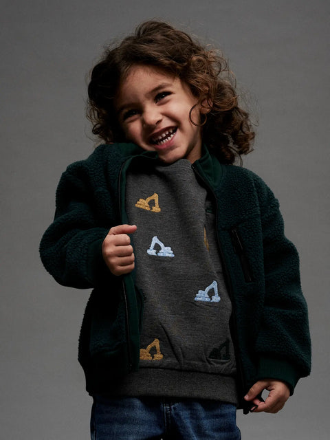 Name it Sweatshirt Bagger dunkelgrau meliert