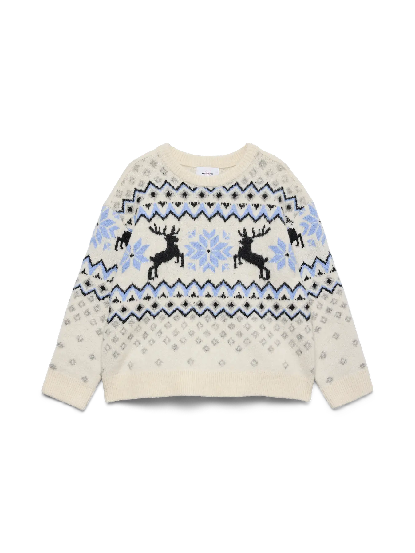 Vero Moda Girls Norweger Winter Strickpullover creme