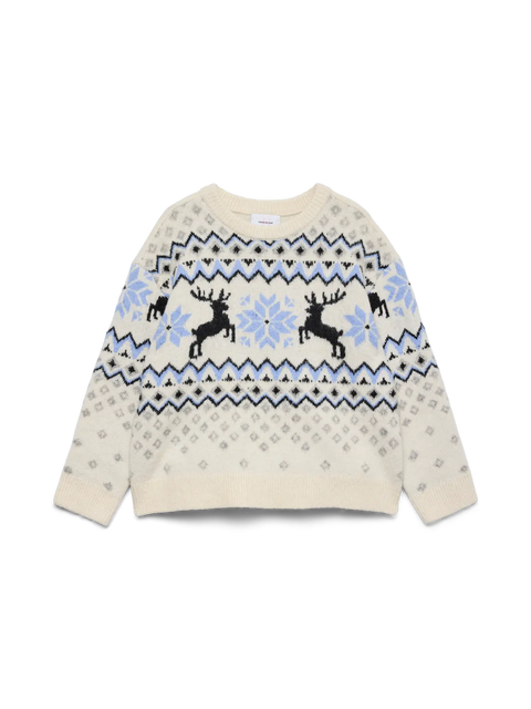 Vero Moda Girls Norweger Winter Strickpullover creme