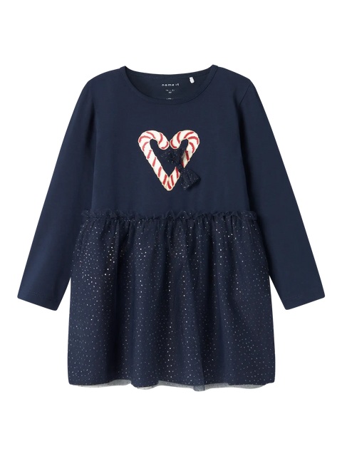 Name it Tüllkleid Zuckerstangen dunkelblau