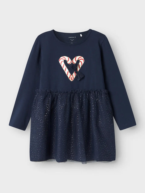 Name it Tüllkleid Zuckerstangen dunkelblau