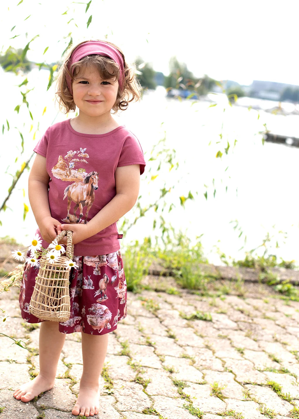 Enfant Terrible Top mit Pferdedruck in indian red