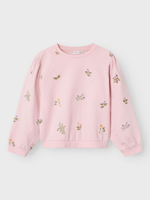 Name it Sweatshirt Blumen rosapink