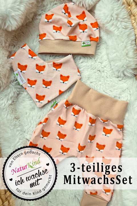 3-teiliges MitwachsSet Füchse beige