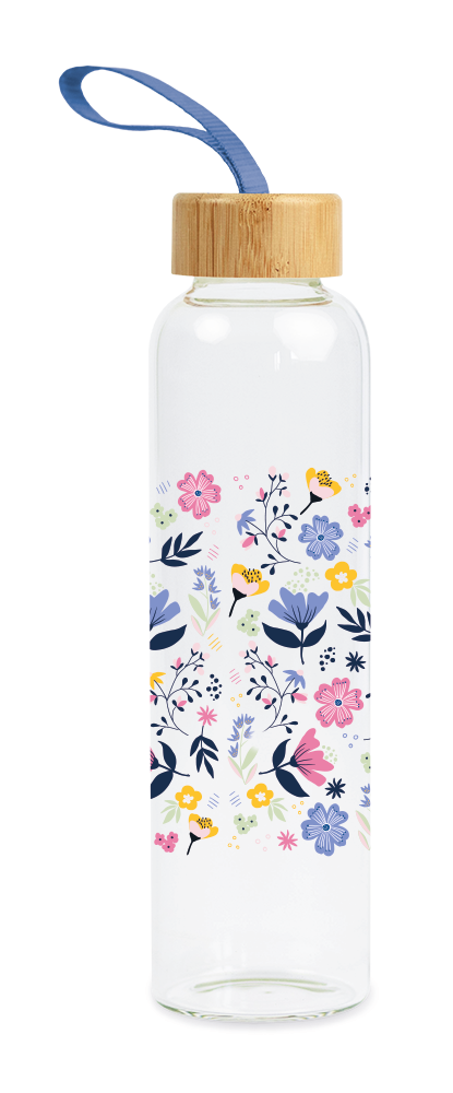 Glas-Trinkflasche "Oh happy day"
