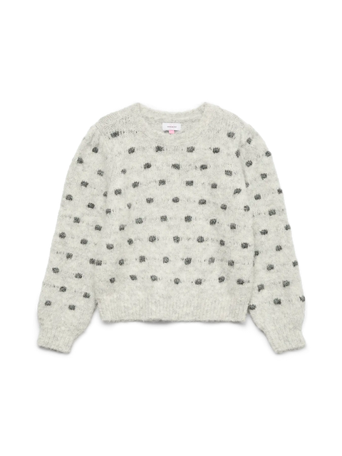 Vero Moda Girls Strickpullover Punkte grau