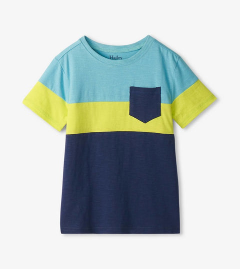 Hatley T-Shirt Streifen blau/neon