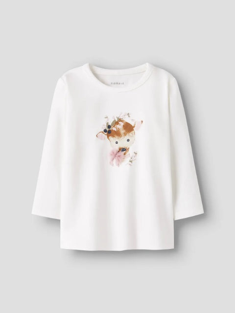 Name it Langarmshirt Reh cloud dancer